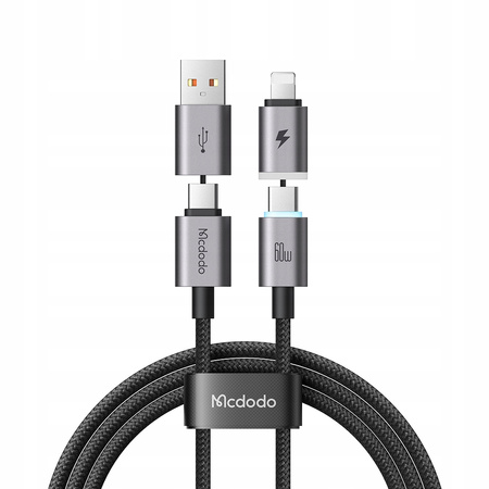 MCDODO KABEL USB-C USB 4W1 SZYBKIE ŁADOWANIE DO IPHONE 14 MACBOOK 60W 1M