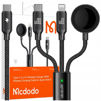 MCDODO Induktionsladegerät für Apple Watch, 3-in-1-Kabel für iPhone und MacBook, 100 W