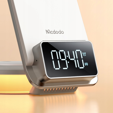 Mcdodo induction charger, with light , with alarm clock function, with watch, white CH-1610