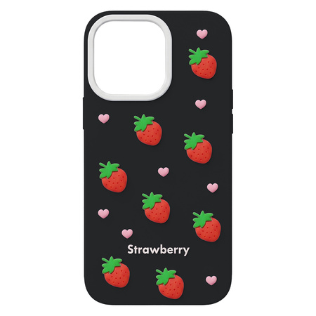 Nakładka Strawberry do iPhone 16 Pro 6,3" czarna