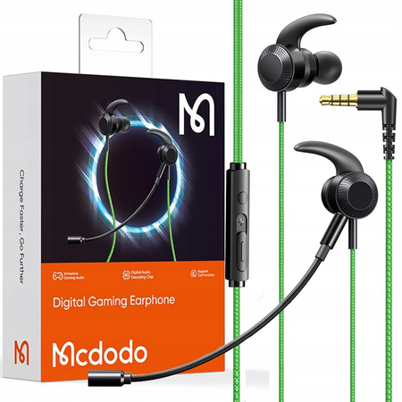 Mcdodo Headphones with Microphone Gaming Mini Jack, Green