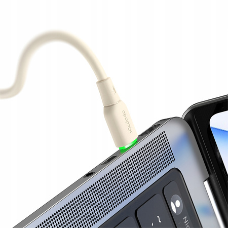 MCDODO USB-C FAST CHARGING CABLE FOR SAMSUNG APPLE USB TYPE C 65W 1M LED BEIGE