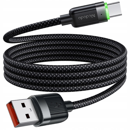MCDODO KABEL USB-C SZYBKIE ŁADOWANIE DO SAMSUNG XIAOMI TYP C 6A 100W 1M LED