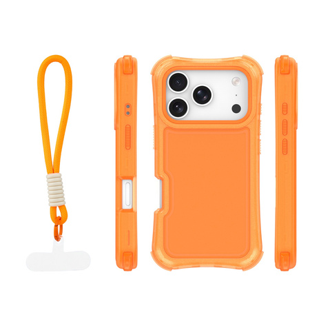 Nakładka SafePop ze smyczą do iPhone 17 Pro Max 6,9" pomarańczowa