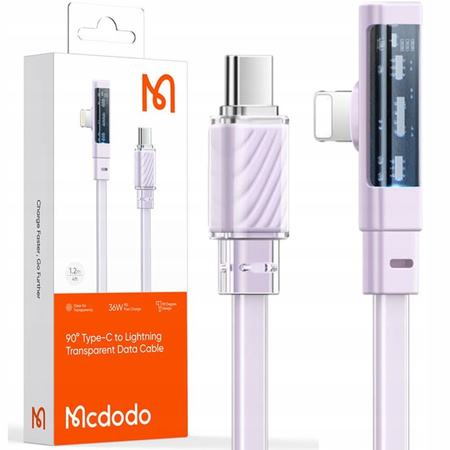 Mcdodo USB-C for iPhone High Speed Angled Cable 36W 1.2M Purple