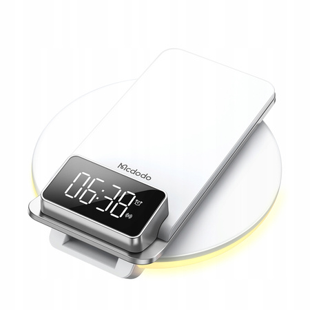 Mcdodo induction charger, with light , with alarm clock function, with watch, white CH-1610
