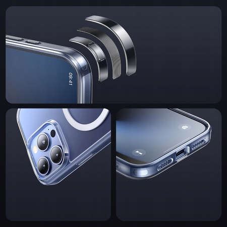 MCDODO MAGNETIC CASE CLEAR CASE REINFORCED FOR MAGSAFE IPHONE 16 PRO