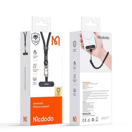MCDODO Handy-Umhängeband, universell einsetzbar, robust, dick, schwarz, 6 mm