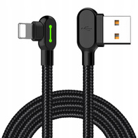 McDodo Kabel do telefonu, Szybkie ładowanie, kątowy 90° LED, do iPhone 1,2m