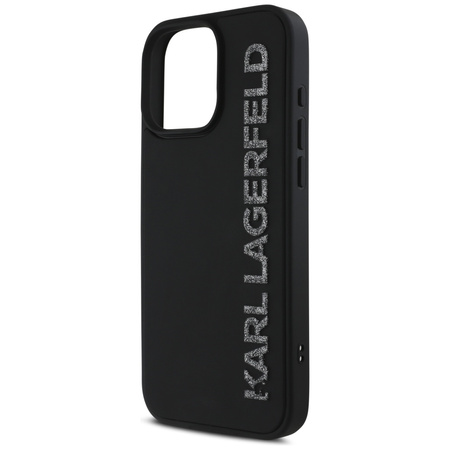 KARL LAGERFELD CASE POKROWIEC 3D DO IPHONE 16 PRO RUBBER ELONGATED GLITTER