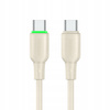 MCDODO USB-C-Kabel, Schnellladekabel für Samsung und Apple, USB Typ C, 65 W, 1 m, LED, Beige