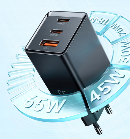 MCDODO SZYBKA ŁADOWARKA SIECIOWA ZASILACZ 3X USB-C PD USB GAN 67W KABEL 2M