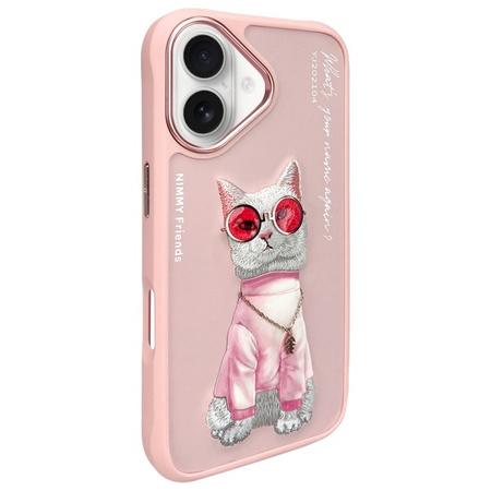 NIMMY ETUI DO IPHONE 16 6.1 GLASSES COOL CAT DESIGN Z POKROWCEM OCHRONNYM