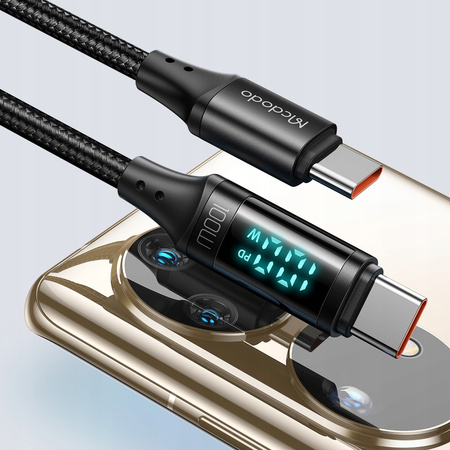 Mcdodo  Kabel do telefonu z wyświetlaczem Digital PRO  PD USB-C 100W 1,2m