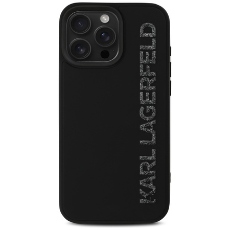 KARL LAGERFELD CASE POKROWIEC 3D DO IPHONE 16 PRO RUBBER ELONGATED GLITTER