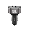 XO ładowarka samochodowa CC61 PD QC 3.0 100W 1x USB1x USB-C 1x Lightning szara