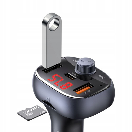 MCDODO TRANSMITER FM BLUETOOTH SAMOCHODOWY 2W1 ŁADOWARKA USB-A USB-C 72W
