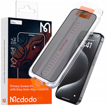 MCDODO EZ PASTE SZKŁO HARTOWANE PRYWATYZUJĄCE SZYBKA DO IPHONE 16 PLUS
