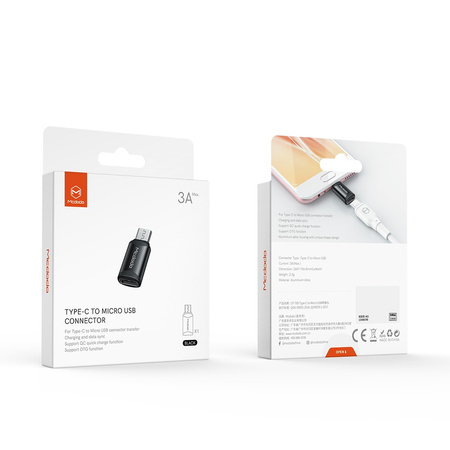Mcdodo Handy-Adapter USB-C auf Micro-USB-Adapter Schwarz