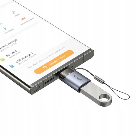 MCDODO ADAPTER PRZEJŚCIÓWKA USB-A 3.0 DO USB-C NA USB TYP C 3A 5GB OTG LED