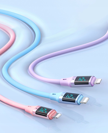 Kabel do telefonu Mcdodo DIGITAL PRO USB do iPhone 12W 1,2m różowy