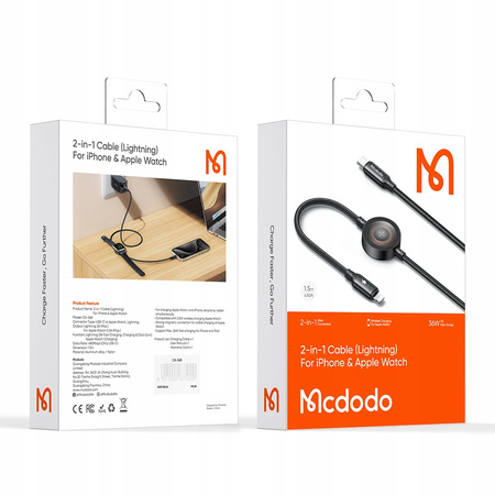 MCDODO INDUKTIVES LADEGERÄT FÜR APPLE WATCH 2-IN-1-KABEL FÜR IPHONE LIGHTNING