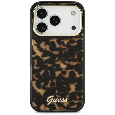 Etui Guess IML Script Metal MagSafe do   iPhone 17 Pro Max tortoise