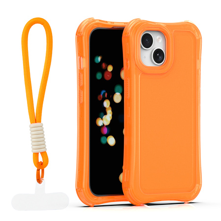 Nakładka SafePop ze smyczą do iPhone 15 6,1" pomarańczowa