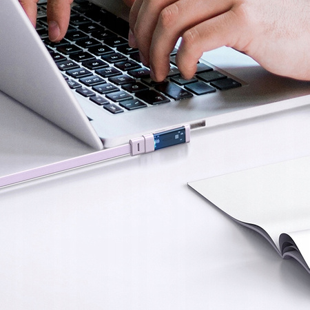 MCDODO KABEL USB-C KĄTOWY SZYBKIE ŁADOWANIE USB TYP C 3A 65W FIOLETOWY 2M