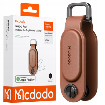 MCDODO LOKALIZATOR KLUCZY GPS DO APPLE FIND MY BRELOK ORGANIZER BRĄZOWY
