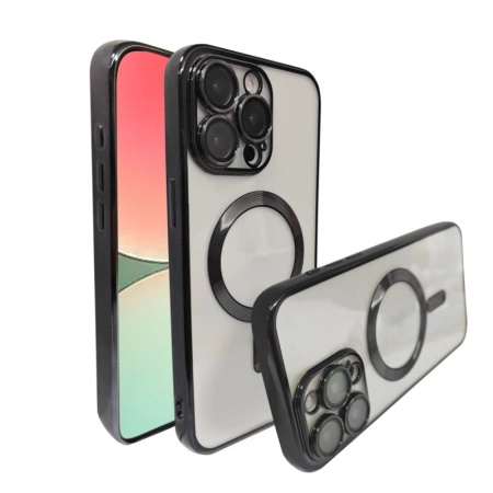 Etui Metal MagS iPhone 15 Plus Czarny
