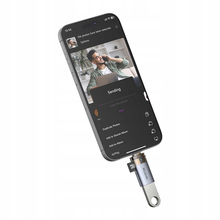 ADAPTOR MCDODO USB-A LA LIGHTNING CITITOR DE CARDURI TF 512 OTG LED