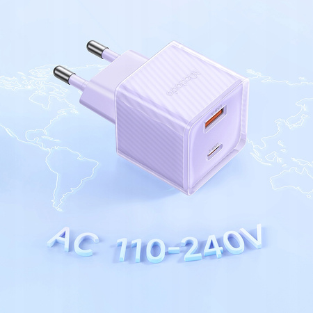 Încãrcãtor rapid de telefon MCDODO, sursã de alimentare cu 2 USB, USB-C, 33W, GAN, albastru