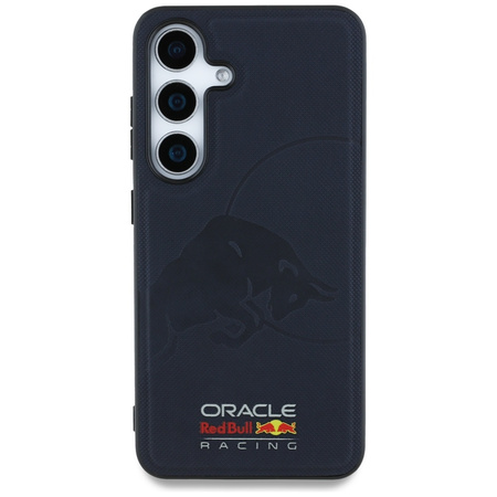 Etui Red Bull Leather Meshed Debossed Bull MagSafe do Samsung Galaxy S25 granatowy