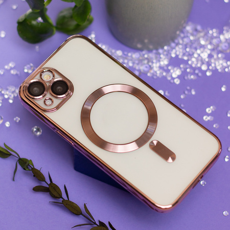 Nakładka Color Chrome Mag do iPhone 16e / 17e różowo-złota