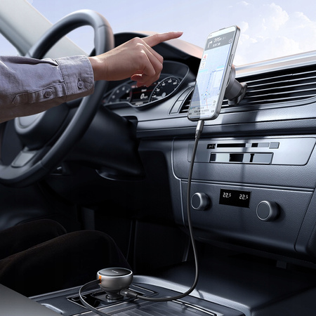 Încãrcãtor auto rapid ?i puternic MCDODO, 3 porturi USB, USB-C PD, 80W, LED, cablu 1 m