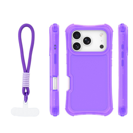 Nakładka SafePop ze smyczą do iPhone 17 Pro 6,3" fioletowa
