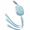 Mcdodo retractable phone cable, for iPhone / Micro USB / USB-C 3W1 66W blue