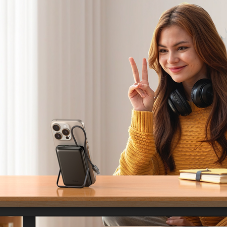 MCDODO POWERBANK MAGSAFE 10000MAH Z WBUDOWANYM KABLEM USB-C DO TELEFONU