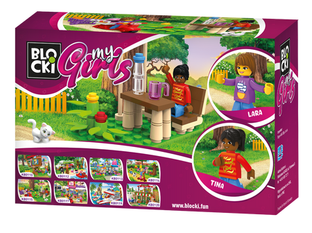 BLOCKI MYGIRLS KLOCKI LETNI PIKNIK ZESTAW Z 73 ELEMENTAMI DO ZABAWY Z TINĄ