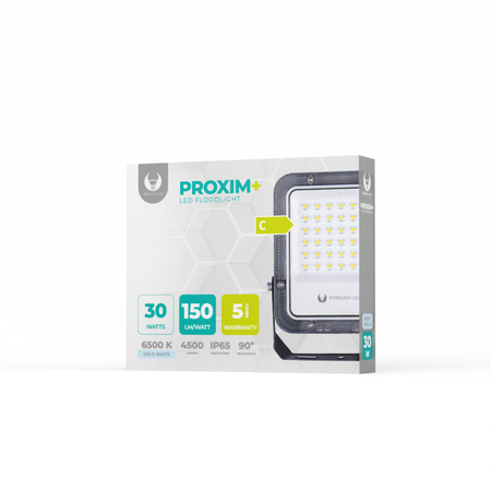 Naświetlacz LED PROXIM+ 30W 6500K 4500lm 230V IP65 Forever Light 150lm/W 5 lat gwarancji