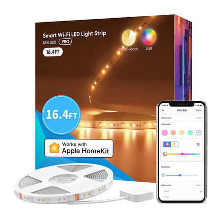 MEROSS TAŚMA LED RGBWW 5M WIFI DO APPLE HOMEKIT ZDALNE ZARZĄDZANIE