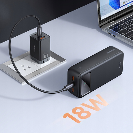 MCDODO DUŻY POWERBANK 30000 MAH SZYBKIE ŁADOWANIE 3 X USB-C USB-A CZARNY