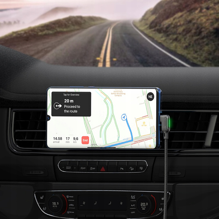 Kabel kątowy Mcdodo Glue, szybkie ładowanie 90° LED USB typ-C 1,2m czarny