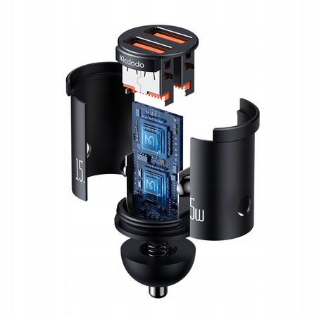 Încãrcãtor auto rapid ?i puternic MCDODO pentru telefon mic, 2x USB 15.5W LED