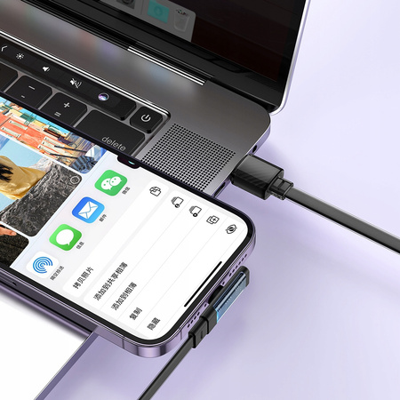 Cablu iPhone, înclinat, puternic, super rapid, Mcdodo, 100W, 1,8 m, negru