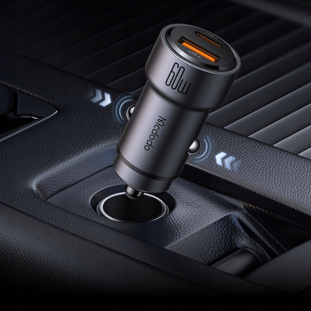 MCDODO SZYBKA ŁADOWARKA SAMOCHODOWA DO TELEFONU LAPTOPA 2X USB-C USB-A 60W