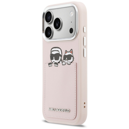 Etui Karl Lagerfeld Karl & Choupette Print & Pocket do iPhone 17 Pro różowy