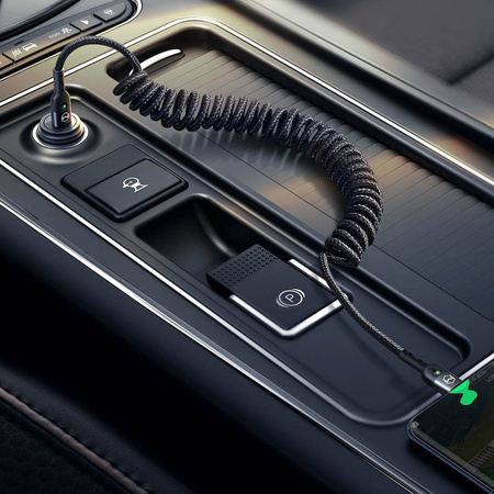 MCDODO KABEL USB-C SPIRALNY SPRĘŻYNOWY SZYBKIE ŁADOWANIE USB TYP C LED 2M