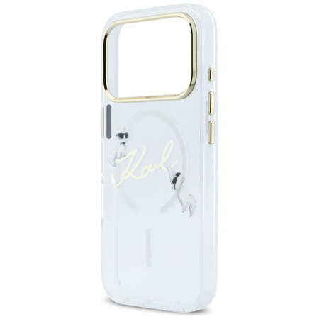 Etui Karl Lagerfeld IML Choupettes Karl Script Logo MagSafe do iPhone 17 Pro przezroczysty